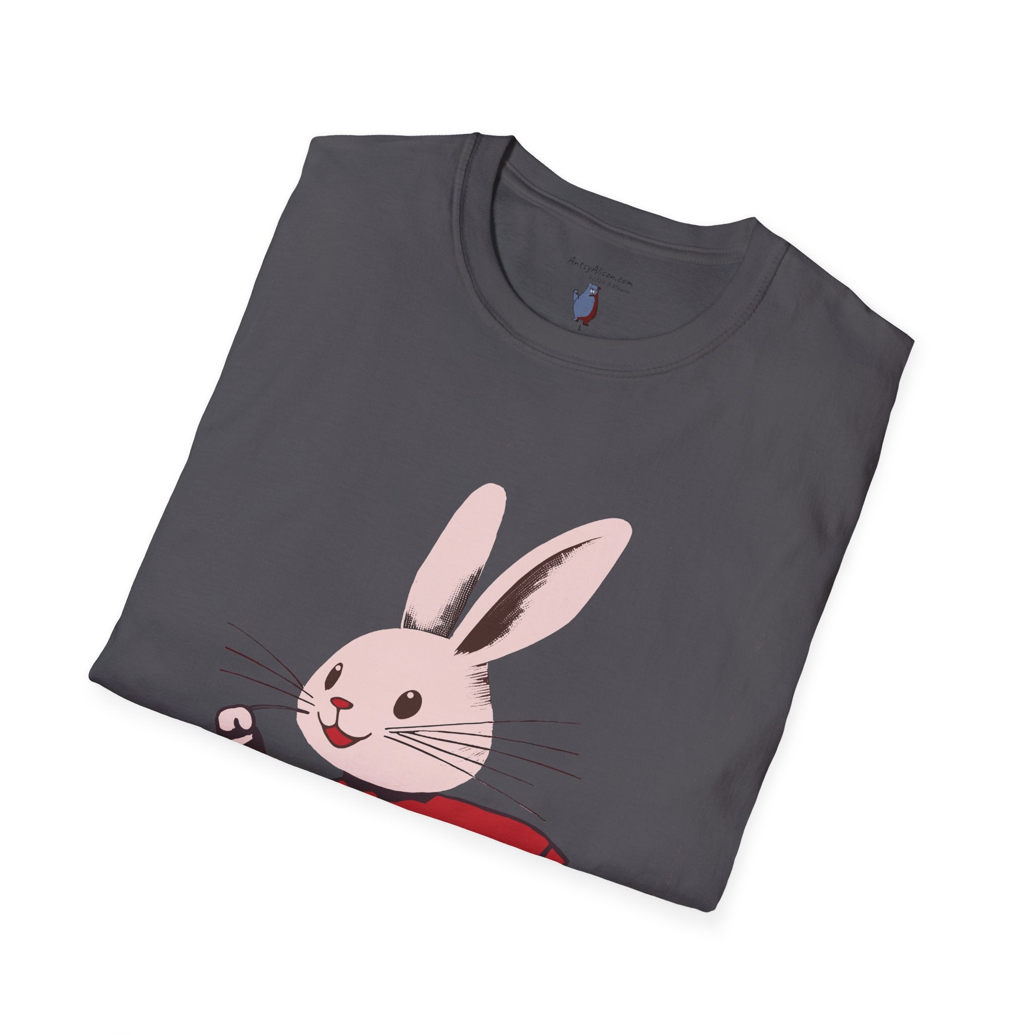 Midwest Modern Run Rabbit Run #2- 100% Cotton Graphic Tee - animal lovers, rabbit, bunny, easter, spring