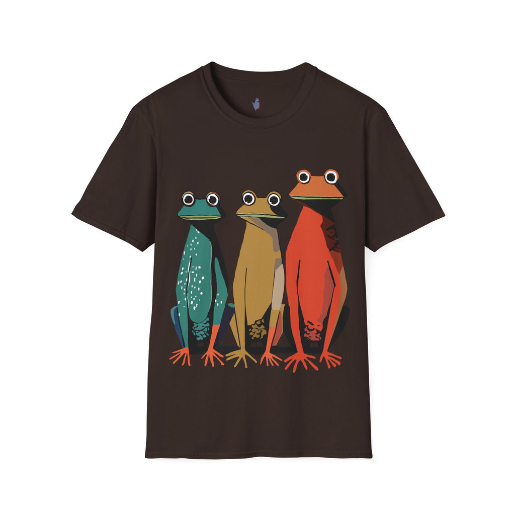Three Frog Friends Graphic Art Print - 100% Cotton T-Shirt