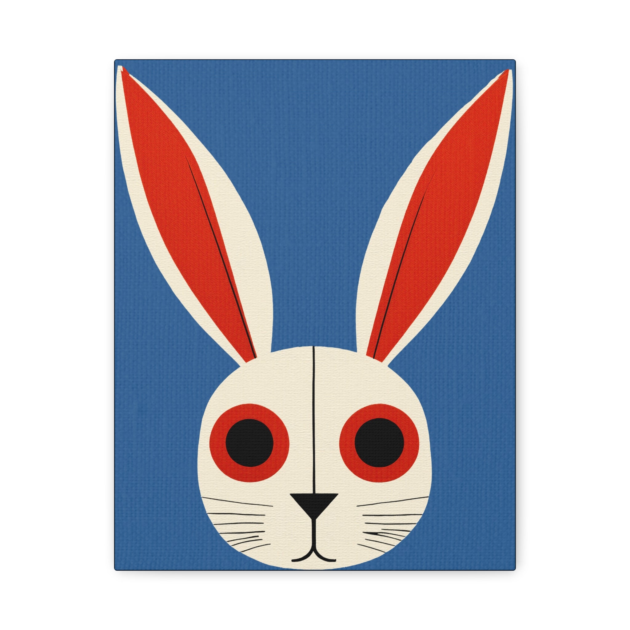 Pop Art Style Bunny Face Portrait - Matte Canvas, Stretched, 1.25"
