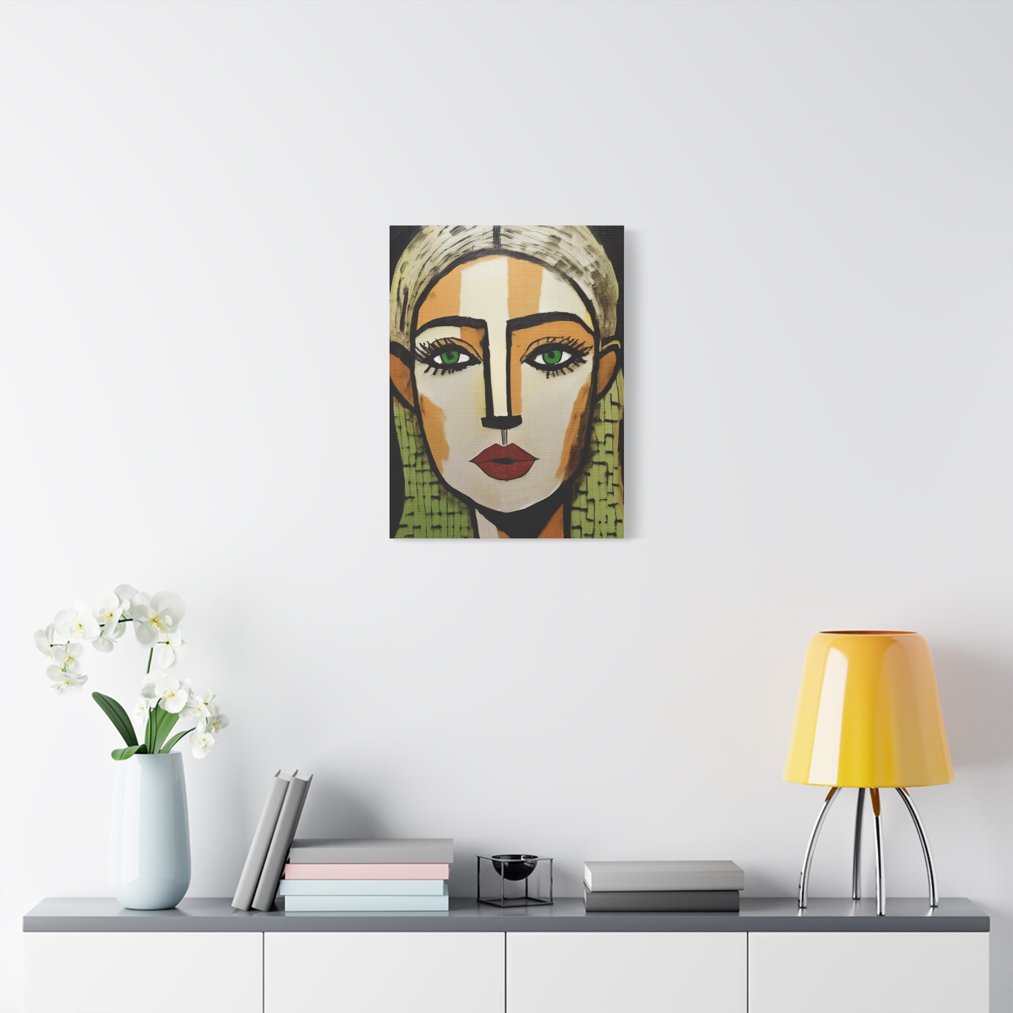 Abstract Textured Woman Portrait Art Print - Matte Canvas, Stretched, 1.25"