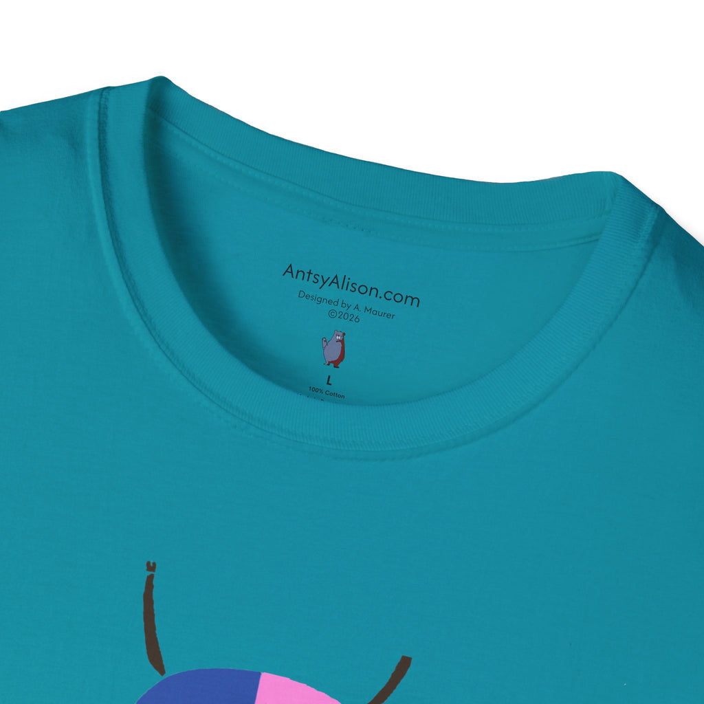 Midwest Modern Graphic Abstract Insect Beetle - Unisex Softstyle T-Shirt