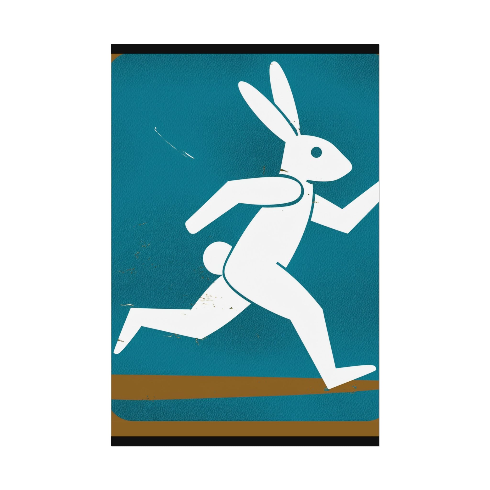 Running Rabbit #4, Rolled Poster -  animal lovers, spring, summer, easter, rabbit, bunny