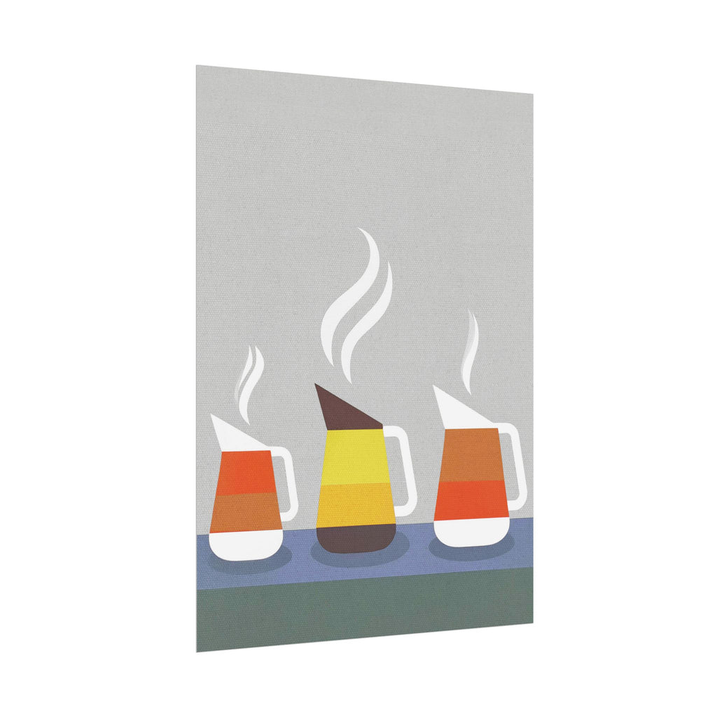 Danish Modern Inspired Coffee Pot Art Print Rolled Poster | Wall Art, Midwest Mod, Danish Modern, Coffee, Coffee Pot