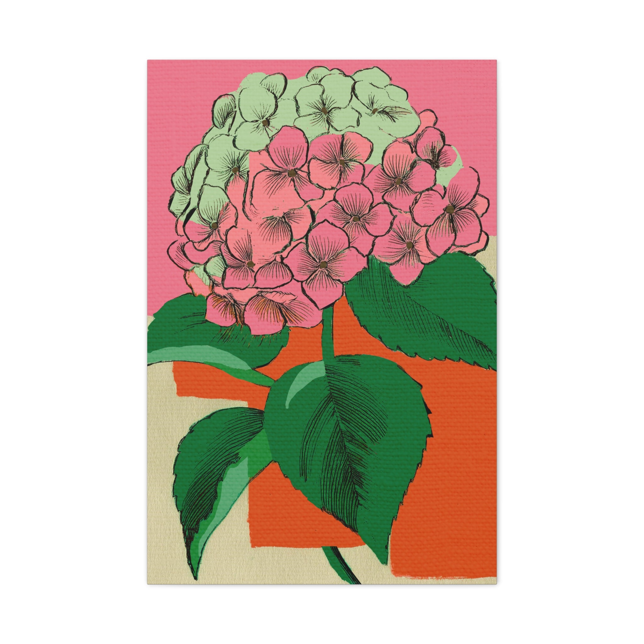 Modern Abstract Hydrangea Love - Matte Canvas, Stretched, 1.25"