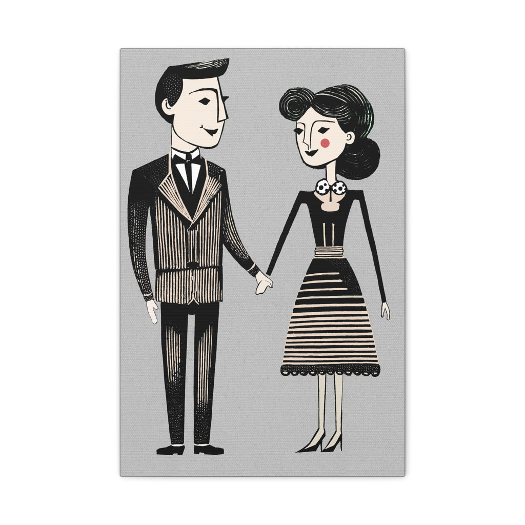 When Two Are in Love Couple Graphic Art Print - Matte Canvas, Stretched, 1.25"