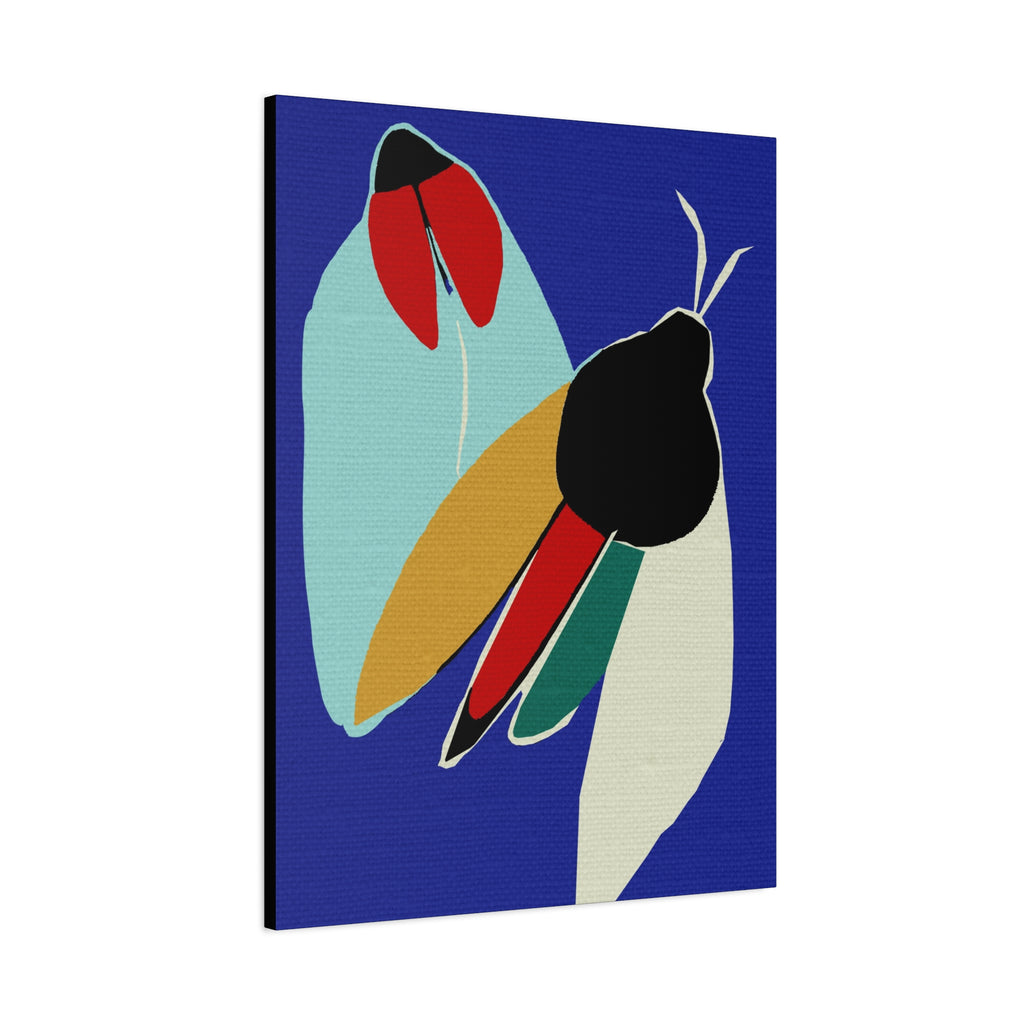 Midwest Modern Pop Art Style Moths Print - Matte Canvas, Stretched, 1.25" - insects, moths, bugs, modern, abstract
