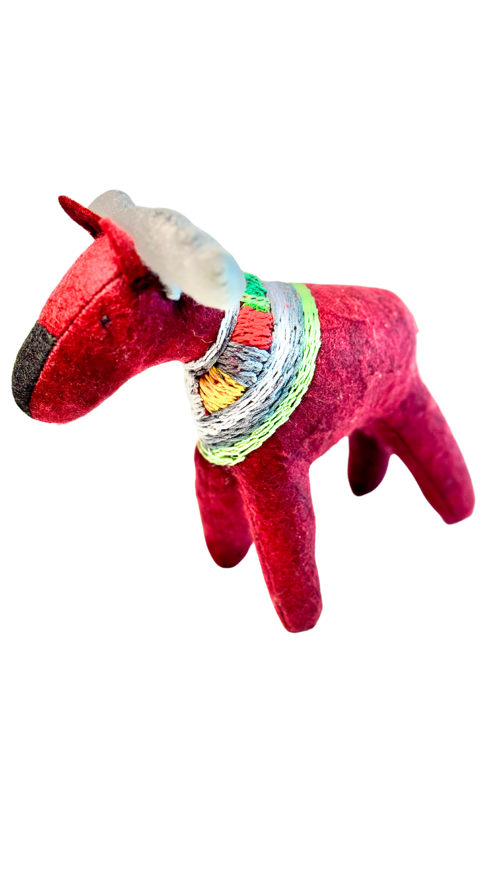 One of a Kind Embroidered Moose Soft Art Textile Plush Decor