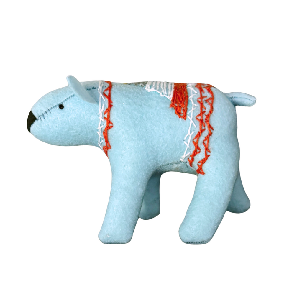 One of a Kind Bear Soft Art Textile Plush Home Decor