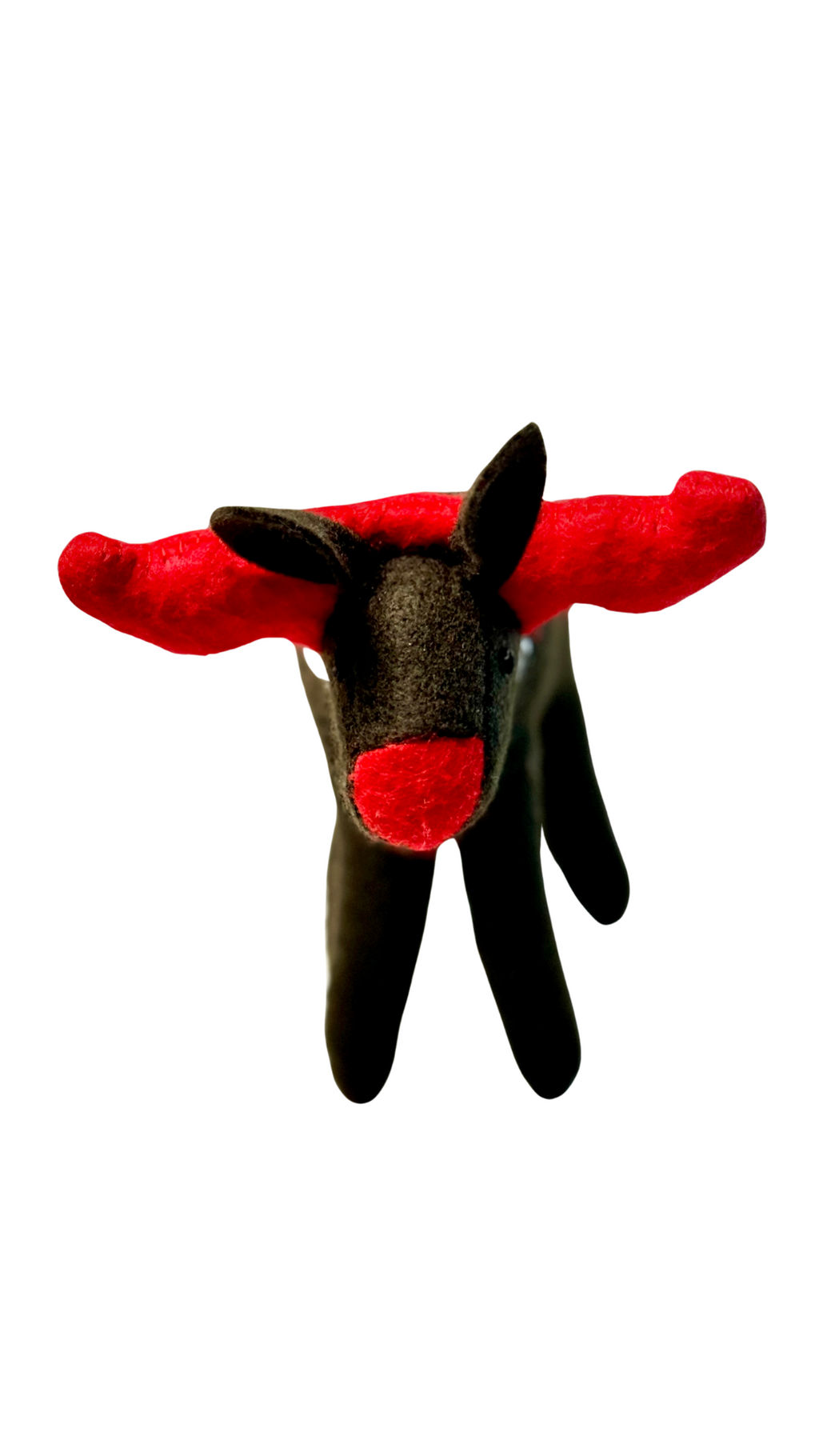One of a Kind Embroidered Moose Soft Art Textile Plush Decor