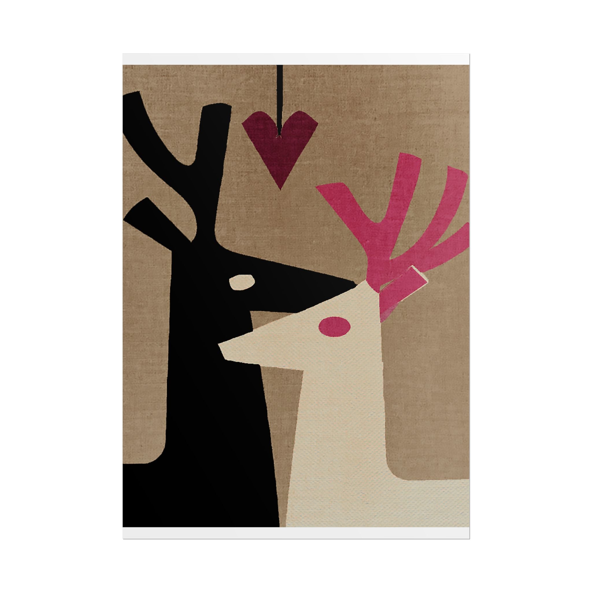 Animal Love Print Reindeer Only Rolled Poster - Animals, Deer, Reindeer, Buck, Valentines Day, Nature, Love