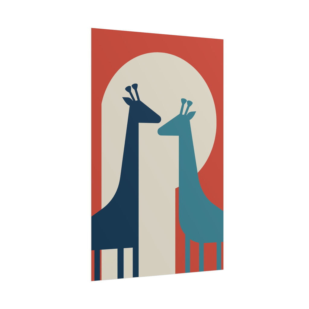 Animal Love Print Giraffes Only Rolled Poster - Animals, Giraffe, Valentines Day, Nature, Love
