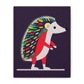 Midwest Modern Pop Art Style Hedgehog Print - Matte Canvas, Stretched, 1.25" - nursery, wall decor, fun art, bold, kids decor