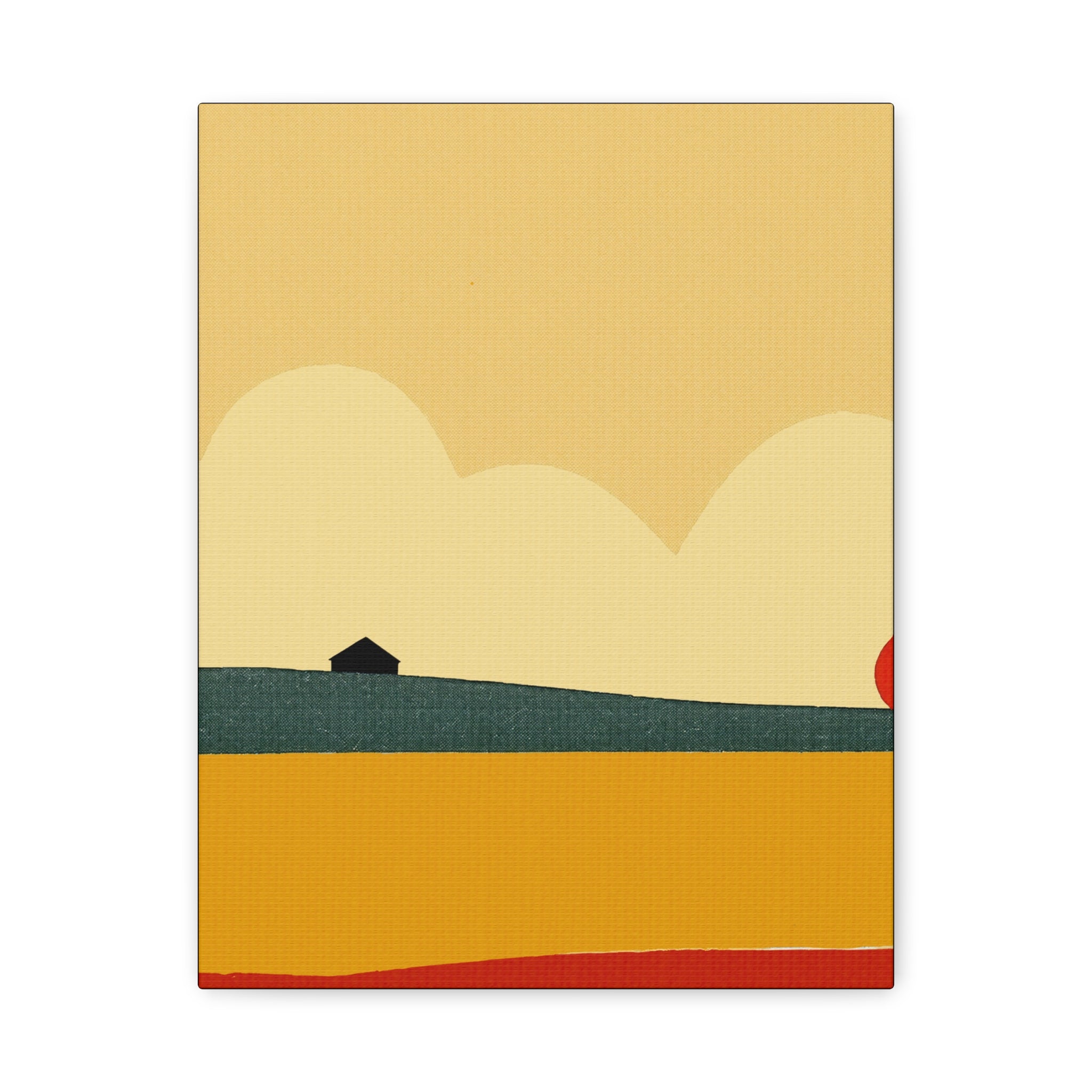 Midwest Mod Simple Farm Landscape Art Print - Matte Canvas, Stretched, 1.25"