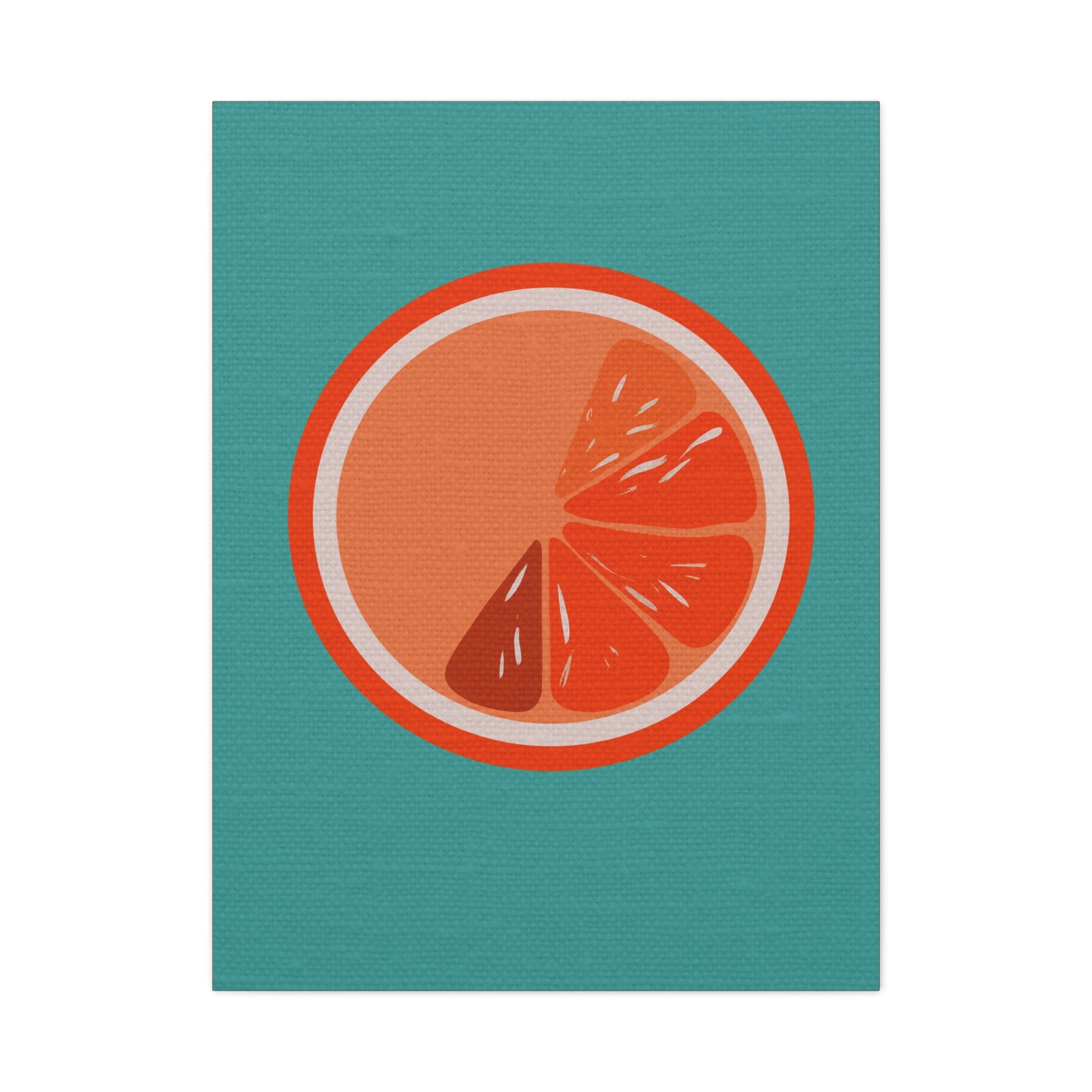 Midwest Modern Icon Pop Art Orange Slice Print - Matte Canvas, Stretched, 1.25" - wall decor, fun art,  bold, fruit, orange