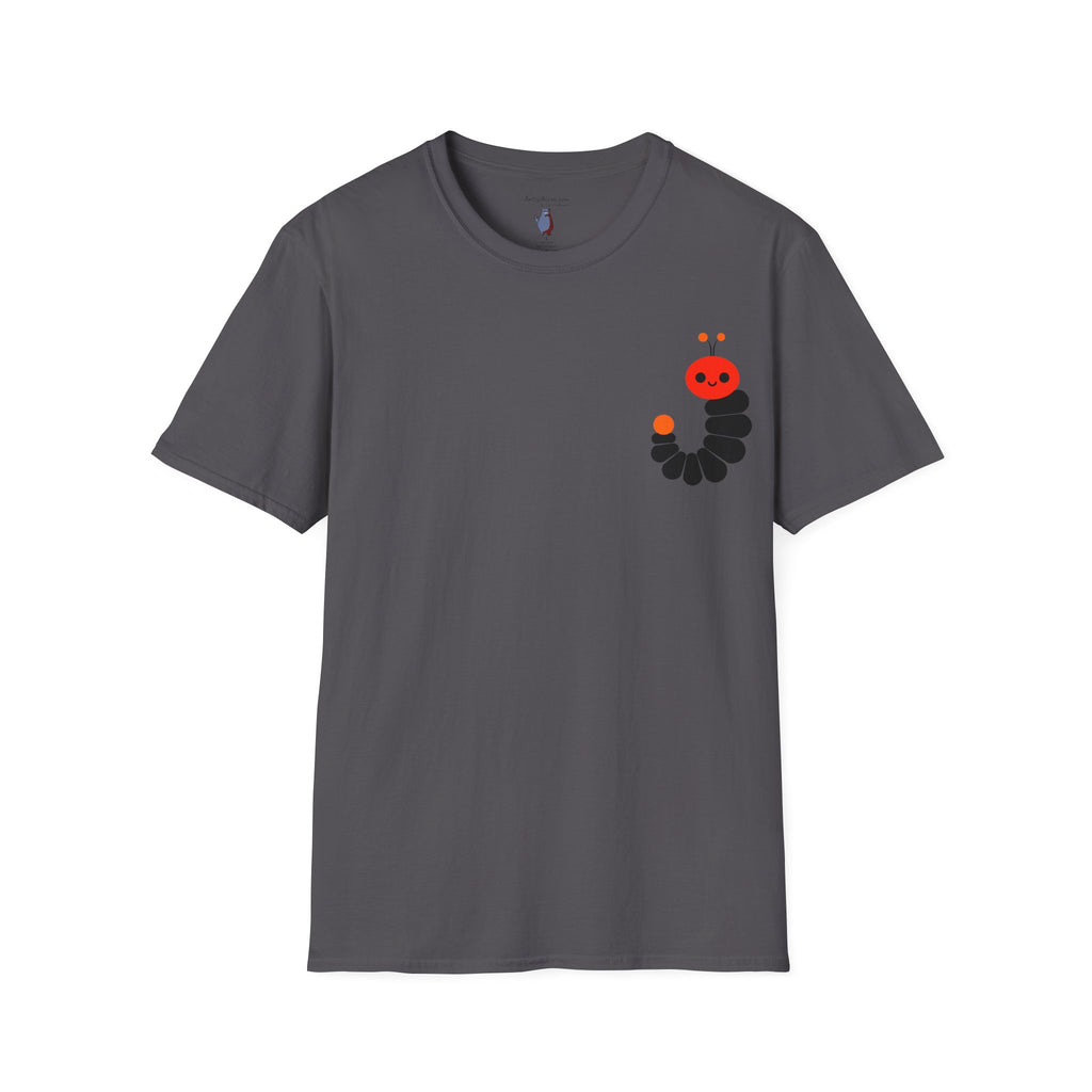 Midwest Modern Pop Icon Red and Orange Caterpillar - 100% Cotton Graphic Tee - animal lovers, insects, bugs, caterpillars, red, orange