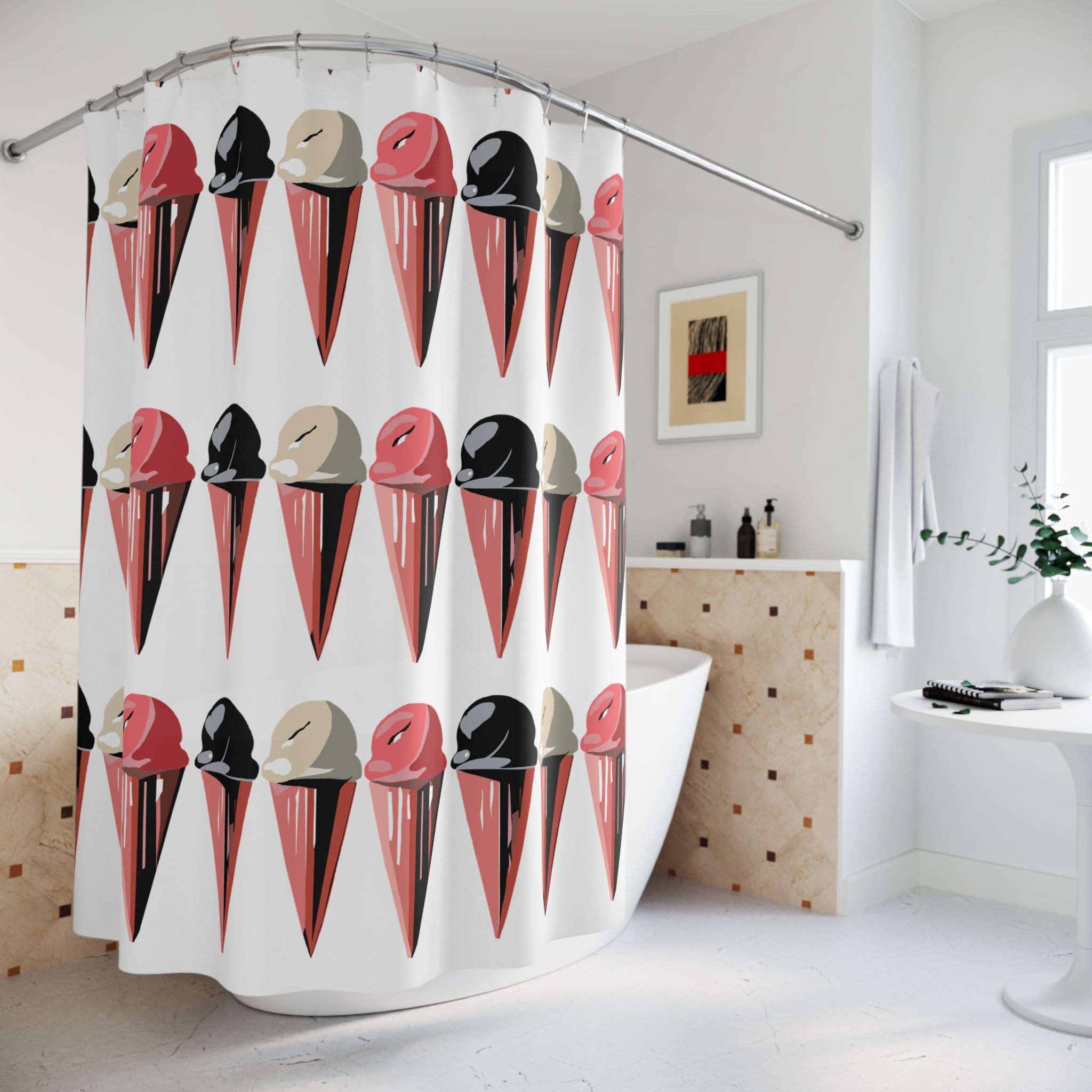 Modern Ice Cream Cones No. 2 Shower Curtain