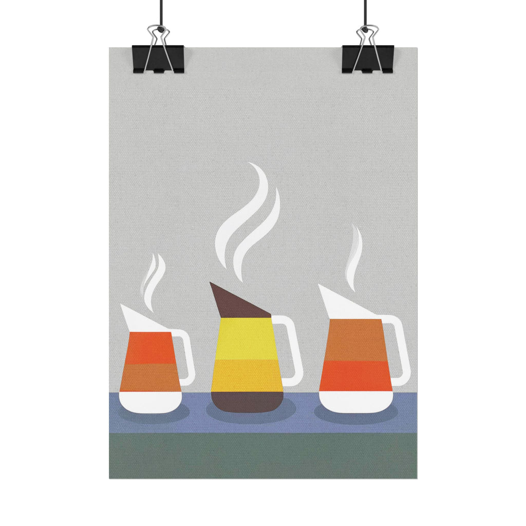 Danish Modern Inspired Coffee Pot Art Print Rolled Poster | Wall Art, Midwest Mod, Danish Modern, Coffee, Coffee Pot