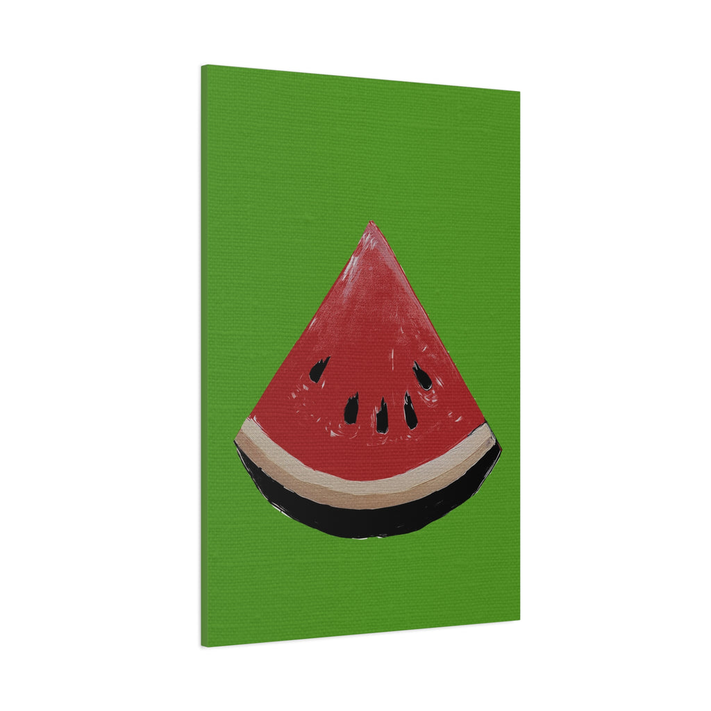 Midwest Modern Icon Pop Art Watermelon Wedge Print - Matte Canvas, Stretched, 1.25" - wall decor, fun art,  bold, fruit, watermelon