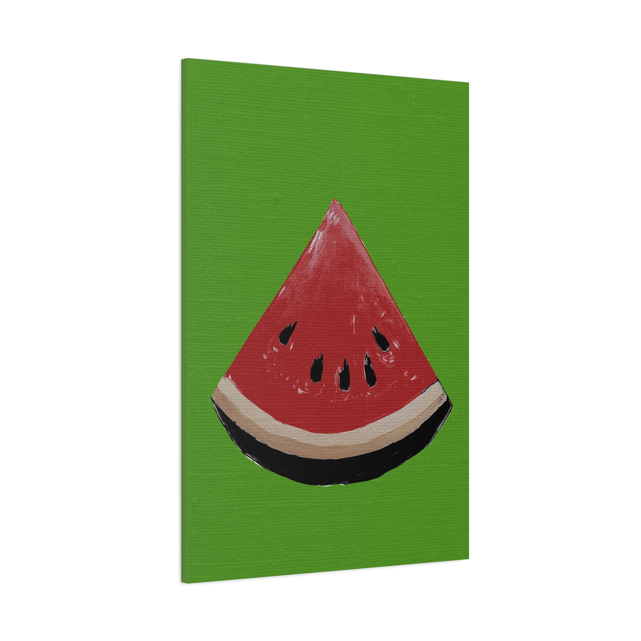 Midwest Modern Icon Pop Art Watermelon Wedge Print - Matte Canvas, Stretched, 1.25" - wall decor, fun art,  bold, fruit, watermelon