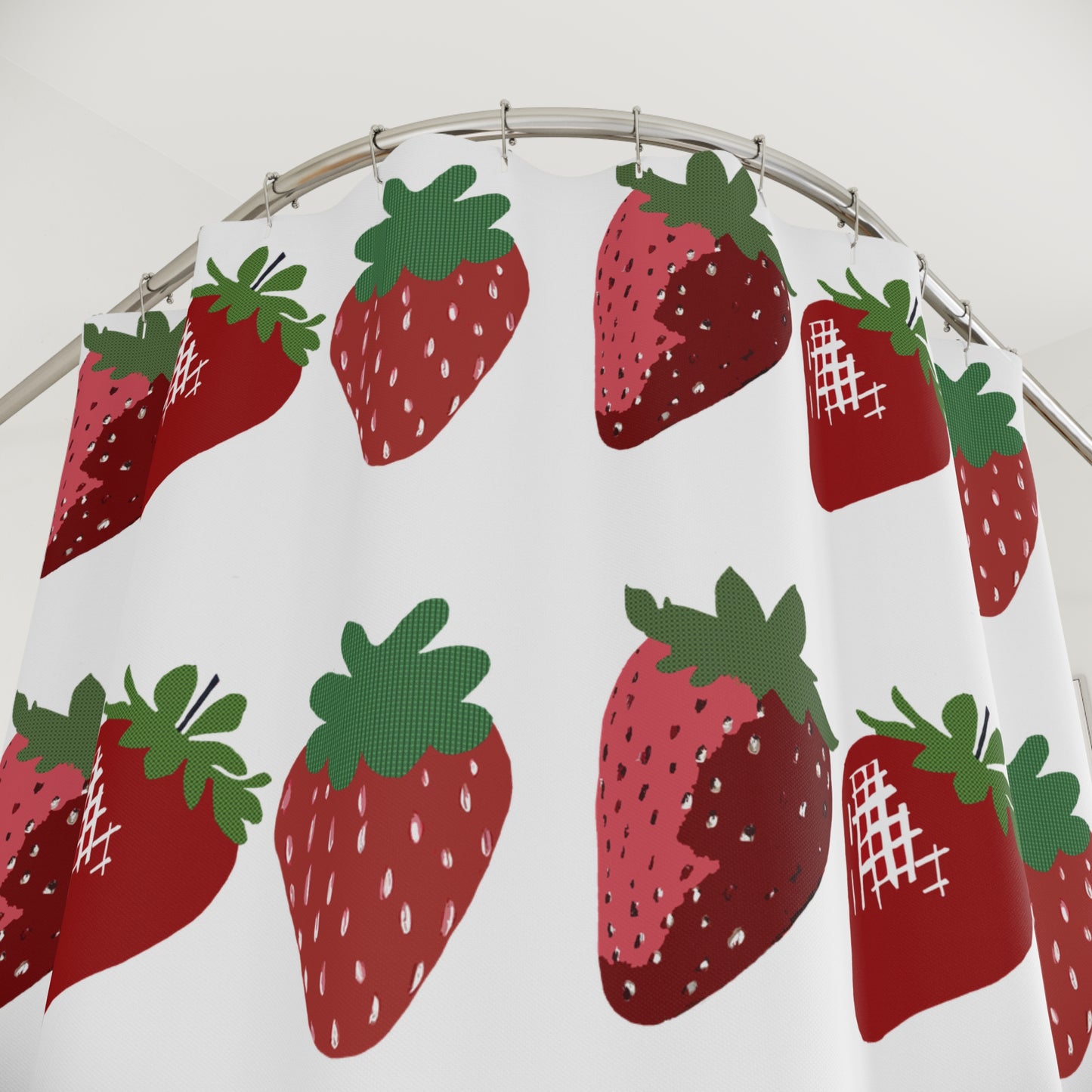 Strawberry Love Graphic Art Shower Curtain