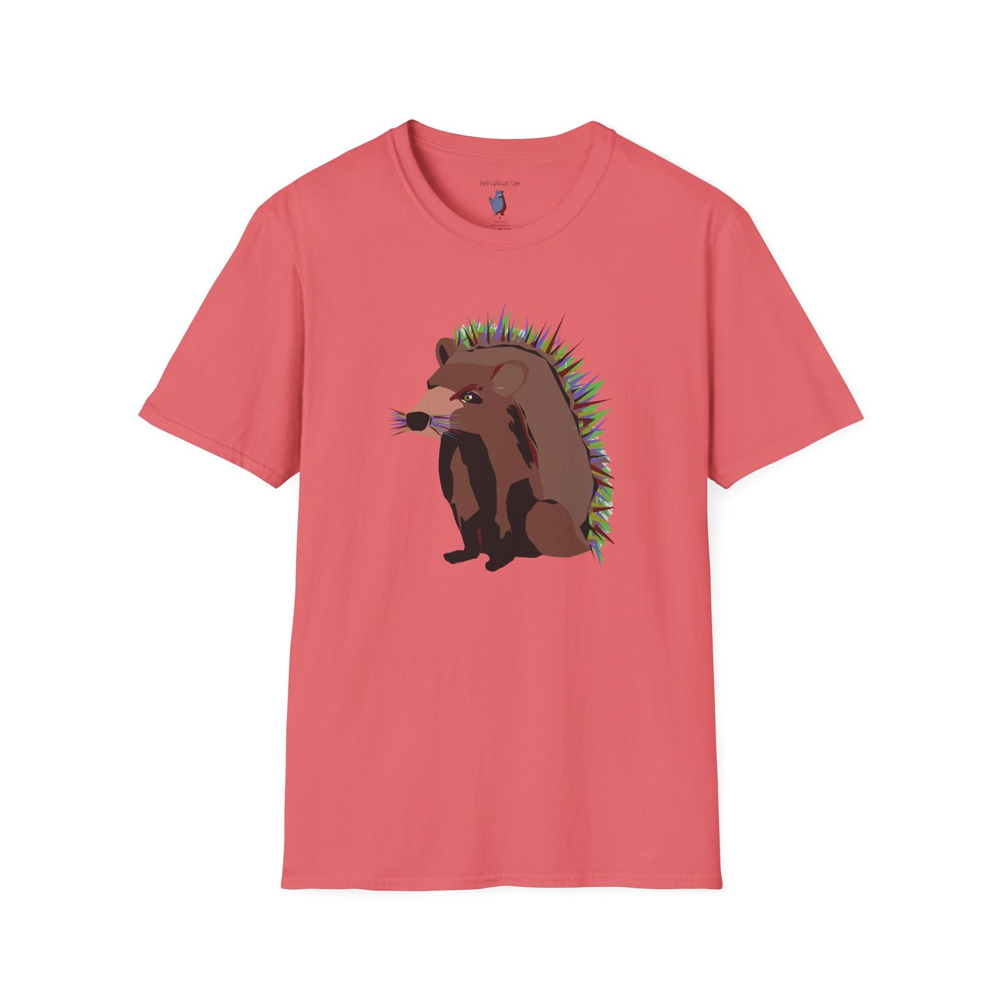 Stick With Me Graphic Art Porcupine Tee - 100% Cotton T-Shirt