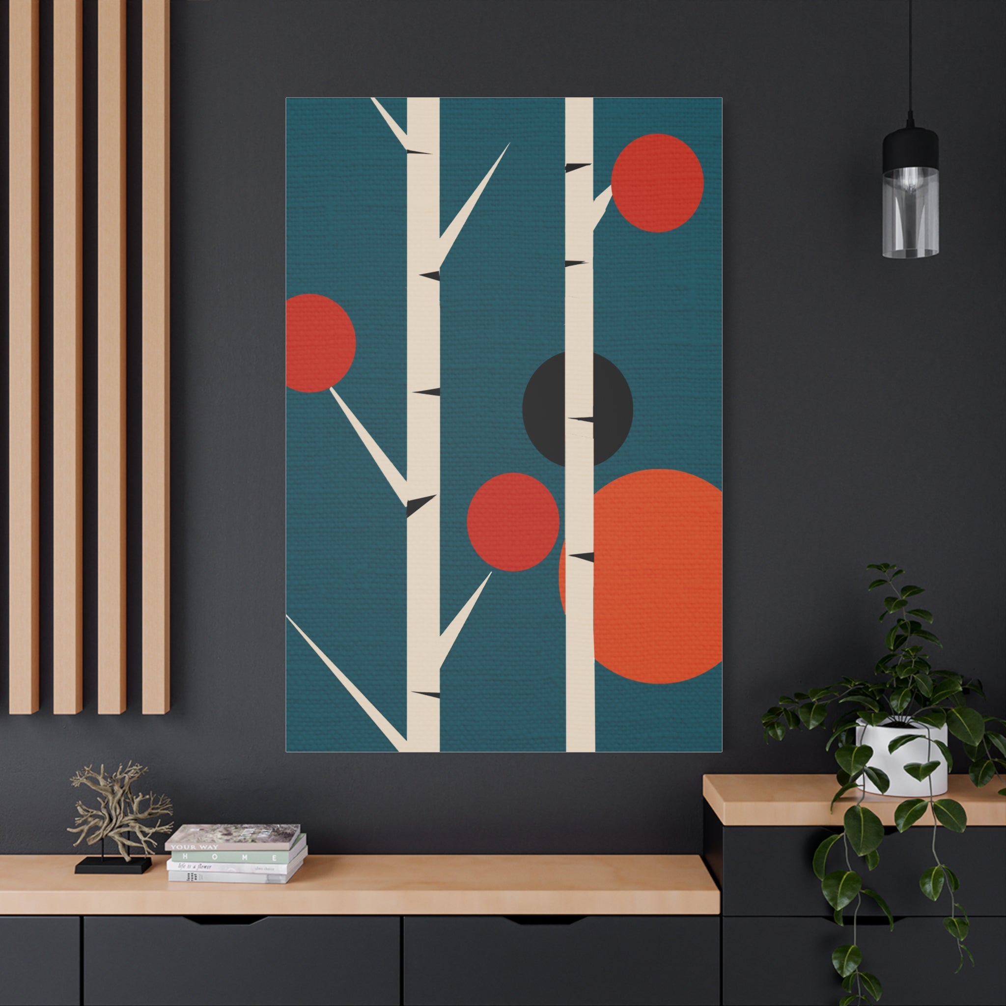 Modern MCM Birch Trees - Matte Canvas, Stretched, 1.25"