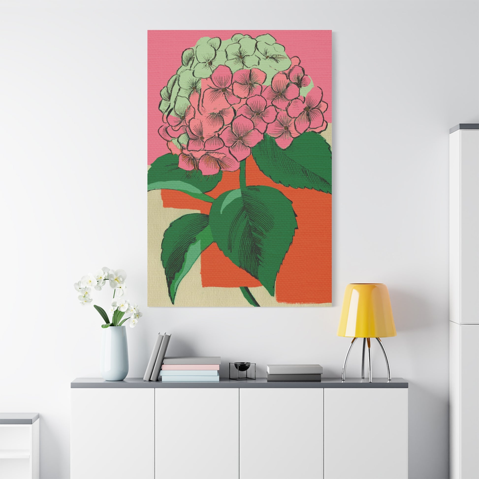 Modern Abstract Hydrangea Love - Matte Canvas, Stretched, 1.25"