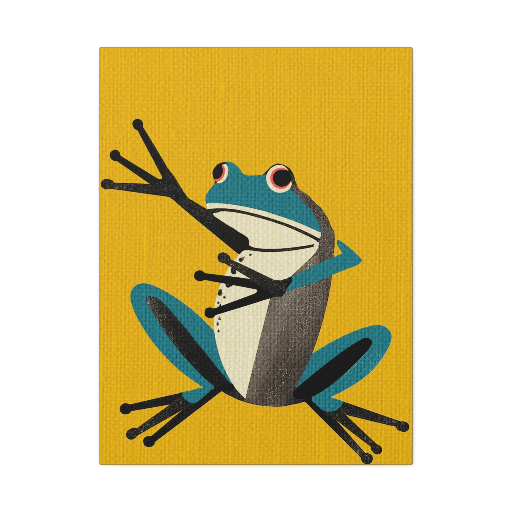 Turquoise Pop Style Frog - Matte Canvas, Stretched, 1.25"