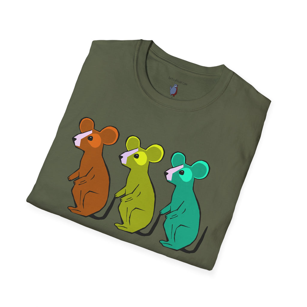 Hickory Dickory Dock Graphic Art Mouse Tee - 100% Cotton T-Shirt