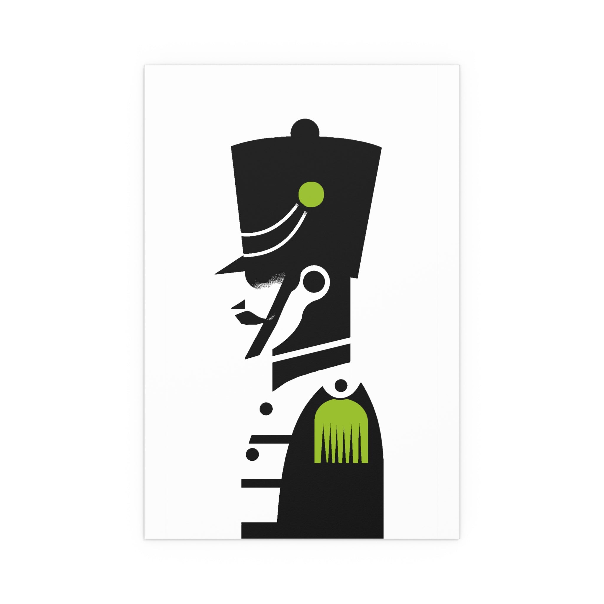 Midwest Mod Nutcracker Silhouette in Retro Green Seasonal Silk Poster, Indoor and Outdoor Decor, Unique Home Decor, Seasonal Decor, Nutcracker, Christmas, Holiday
