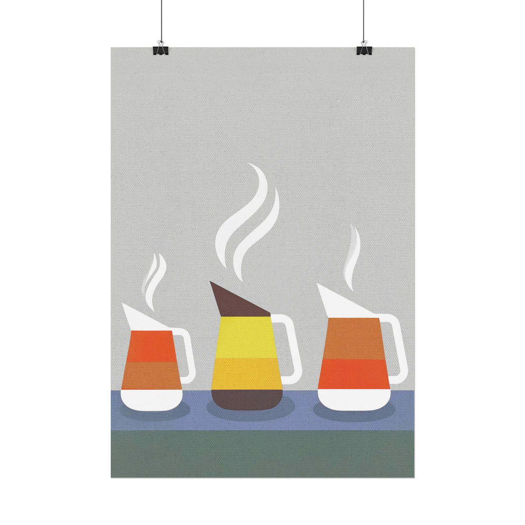 Danish Modern Inspired Coffee Pot Art Print Rolled Poster | Wall Art, Midwest Mod, Danish Modern, Coffee, Coffee Pot