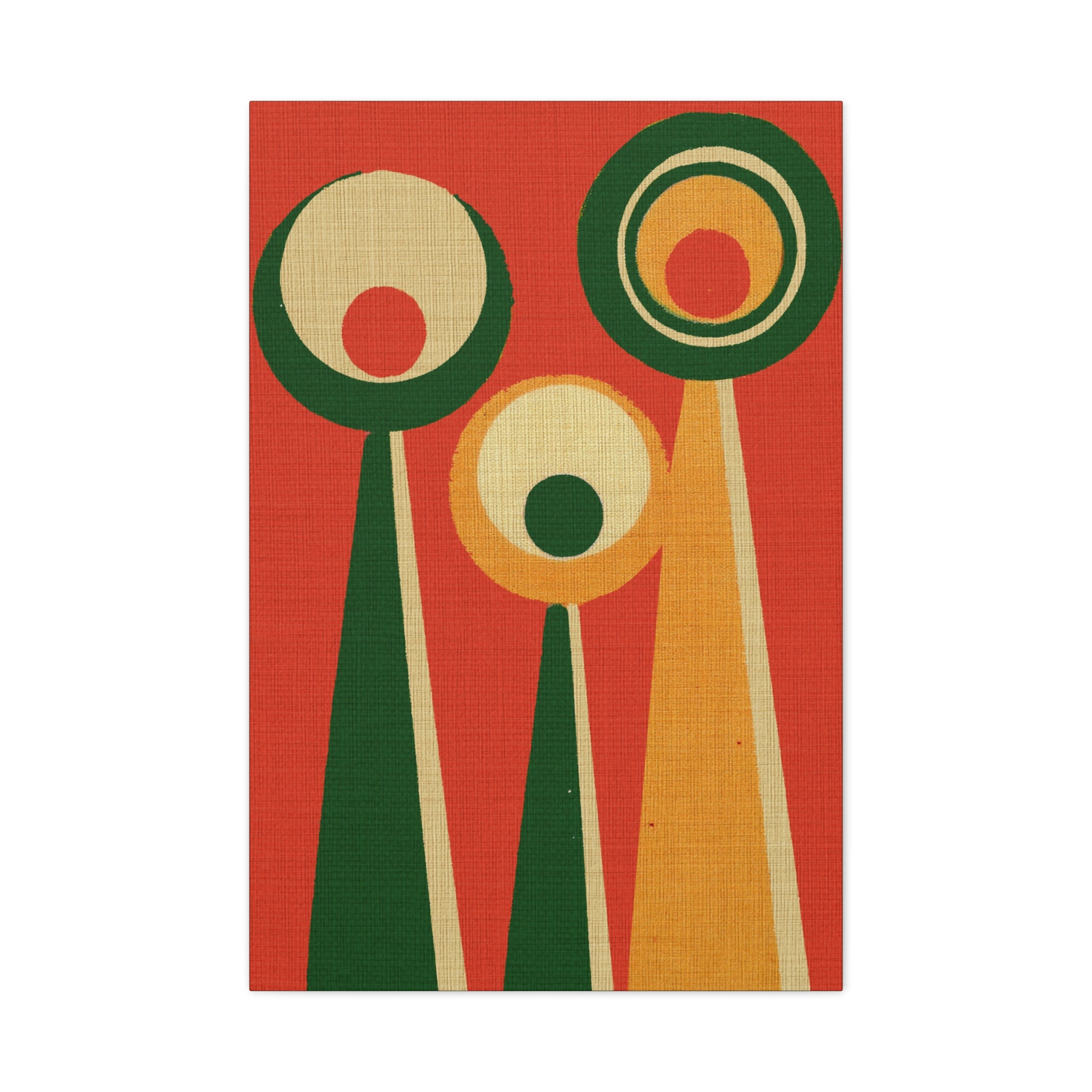 Midwest Mod Holiday Abstract Figures Print- Matte Canvas, Stretched, 1.25", holiday decor, Christmas, abstract art, modern shapes