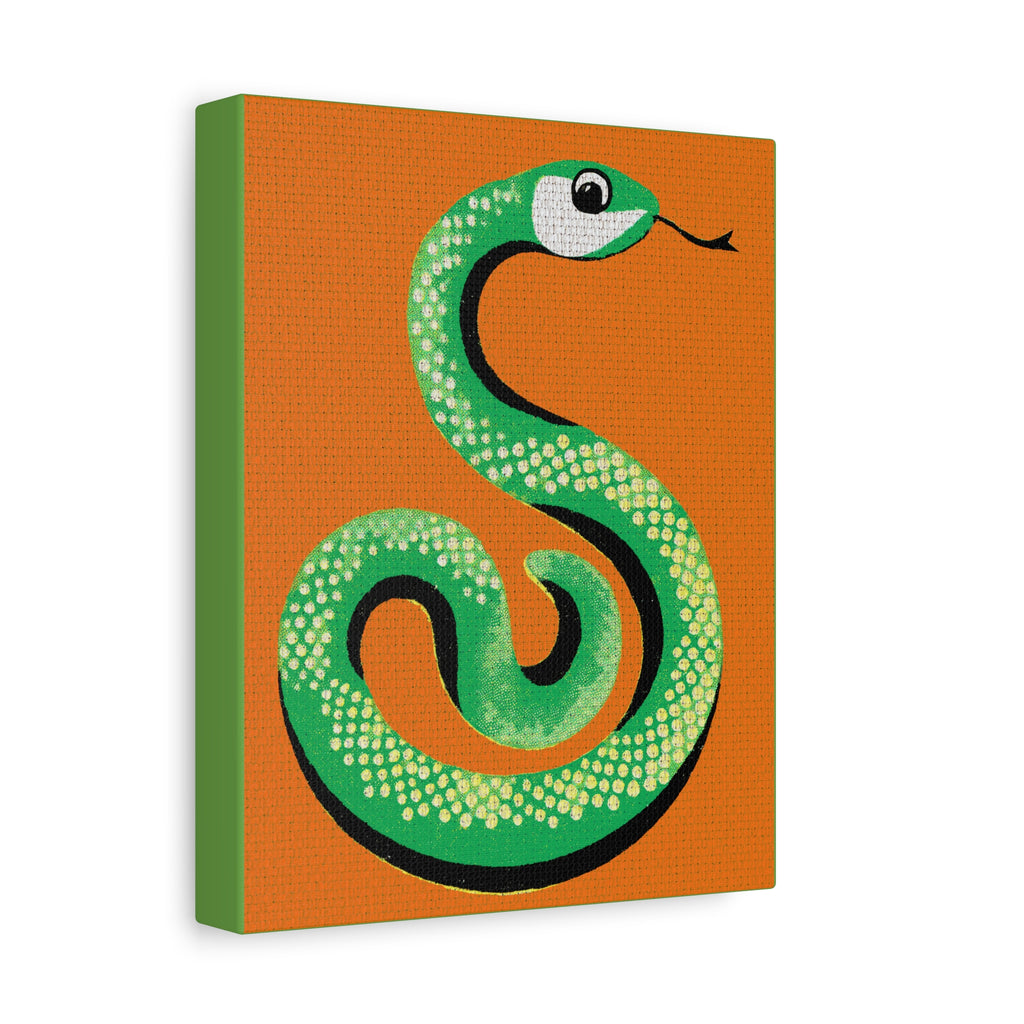 Retro Snake Pop Art Print -Matte Canvas, Stretched, 1.25"