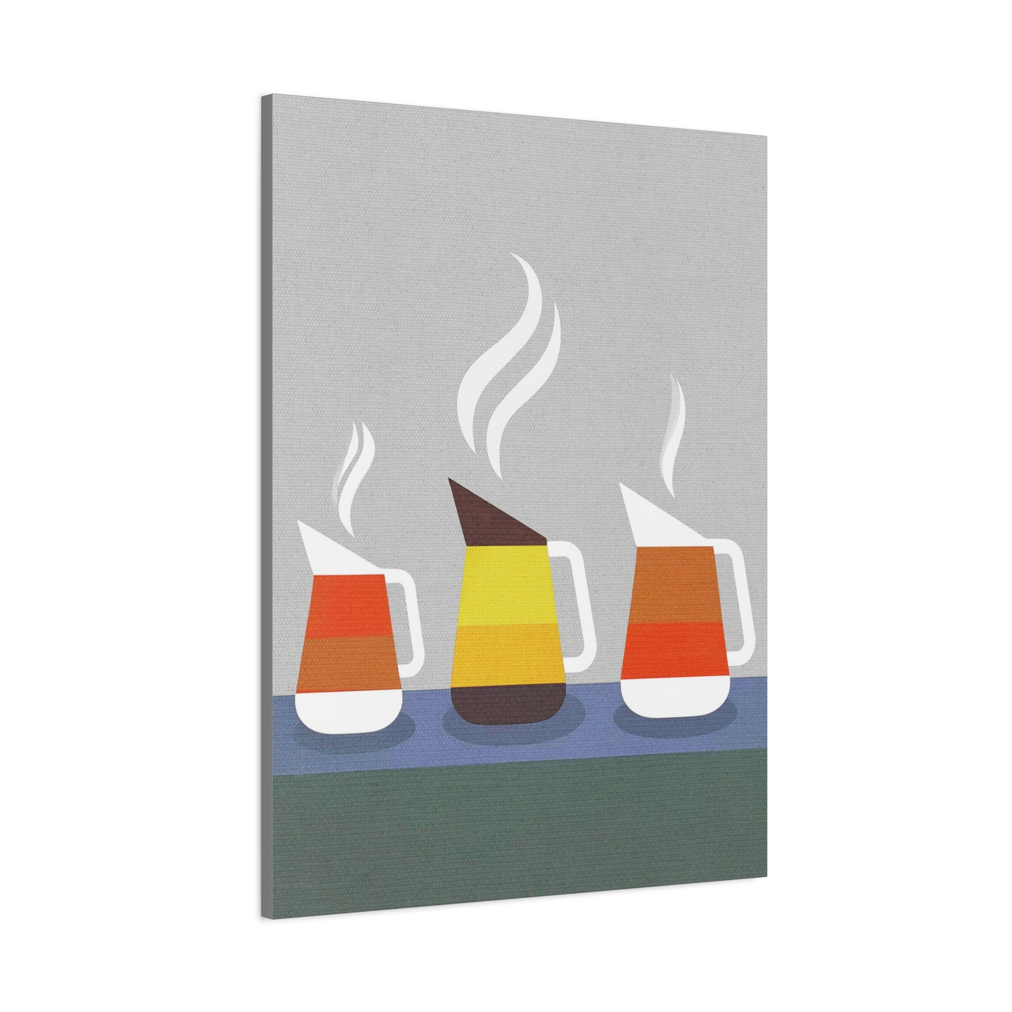 Danish Modern Inspired Coffee Pot Graphic Art Print - Matte Canvas, Stretched, 1.25"