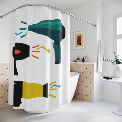 Colorful Graphic Design Hair Dryer Blow Dryer Shower Curtain