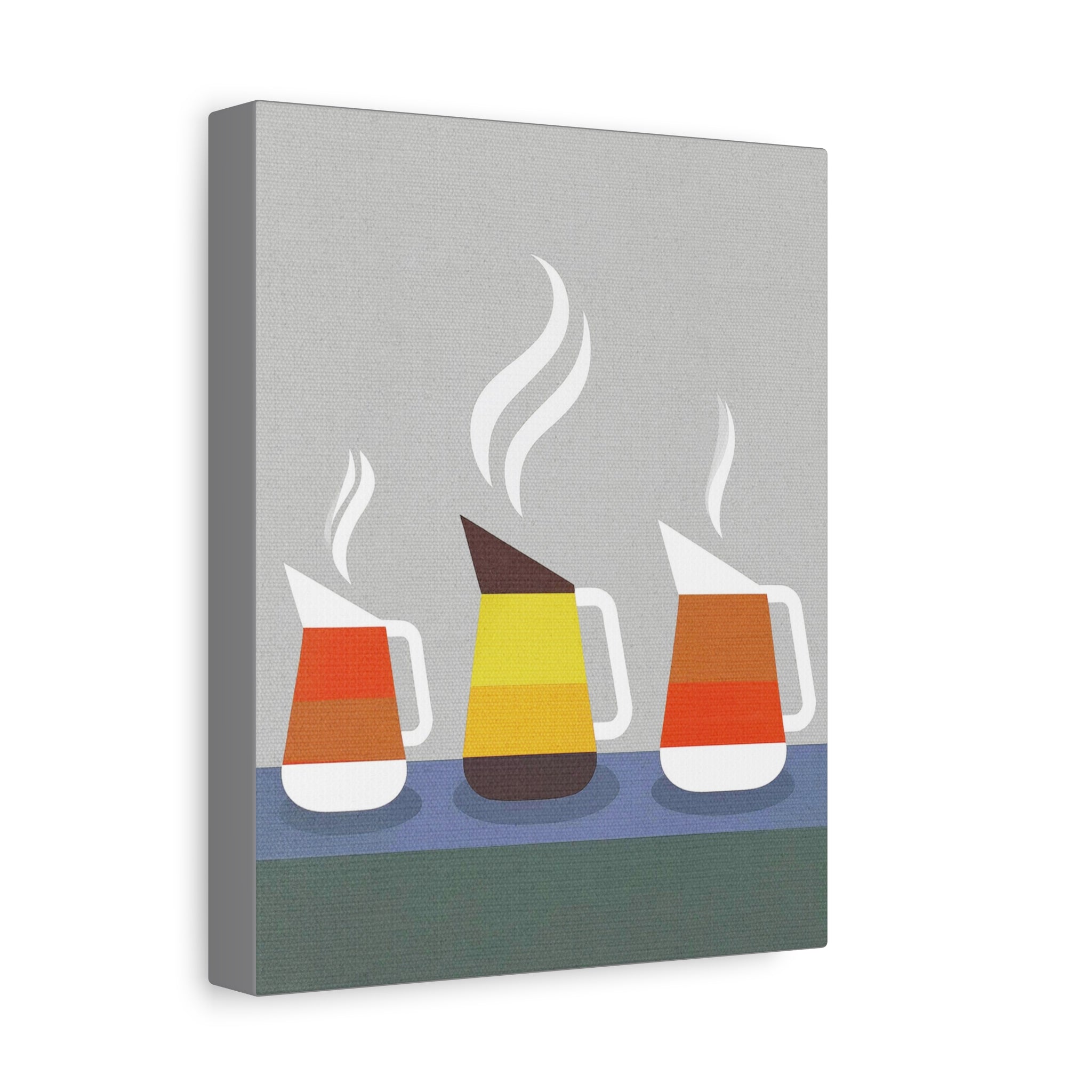 Danish Modern Inspired Coffee Pot Graphic Art Print - Matte Canvas, Stretched, 1.25"