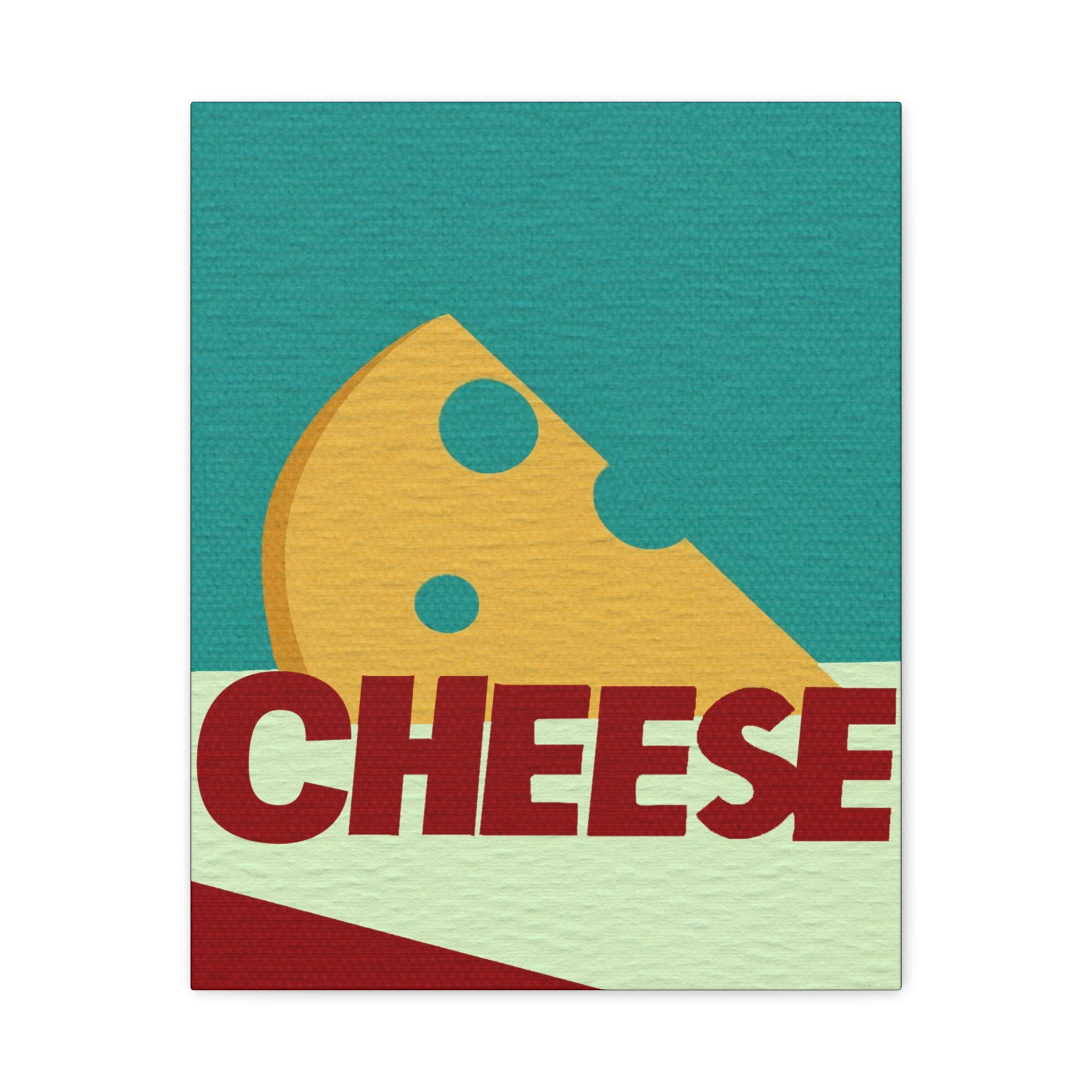 Pop Art Style CHEESE Art Text Print - Matte Canvas, Stretched, 1.25"