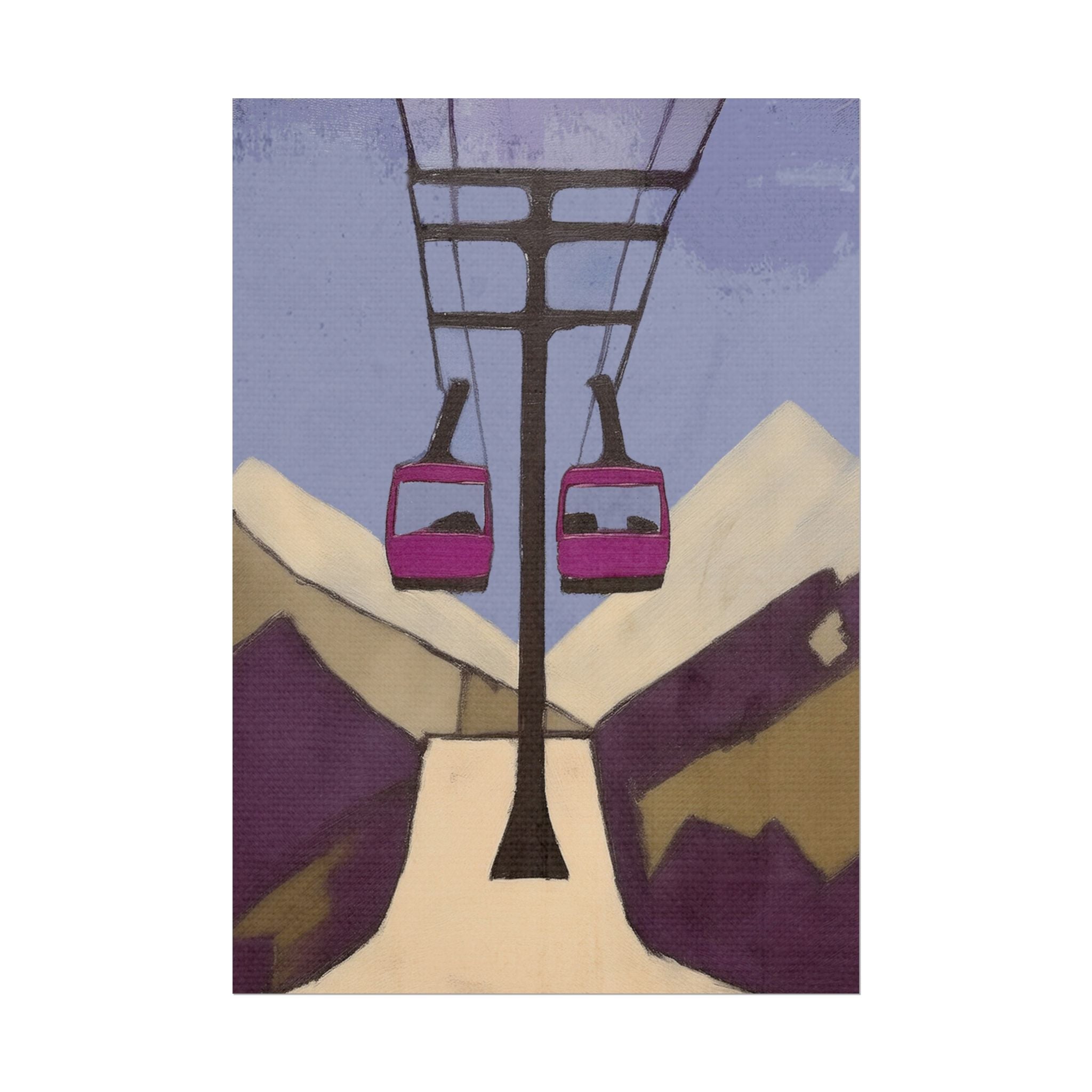 Midwest Modern Mountain Ski Lift, Rolled Poster -  nature lovers, outdoor activities, winter, ski, sport, mountain, lift