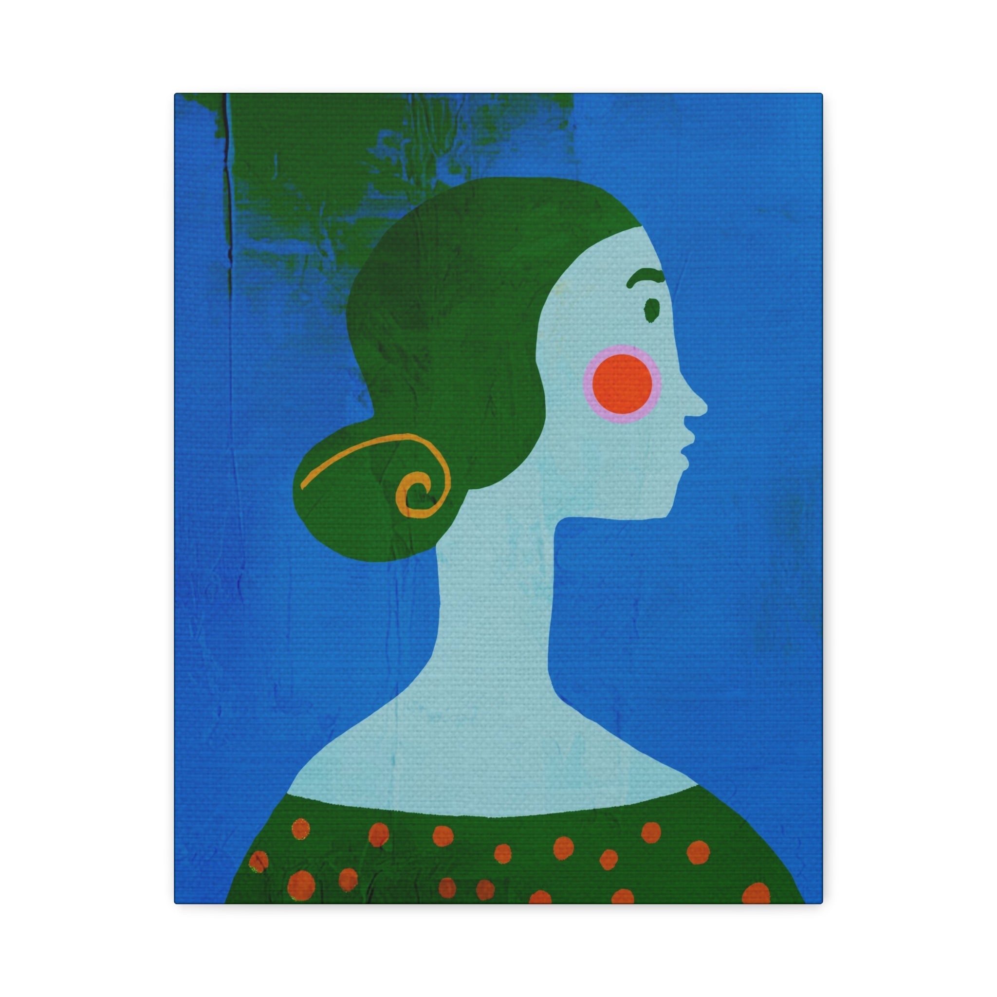 Midwest Modern Pop Art Girl Portrait No. 2 Print - Matte Canvas, Stretched, 1.25" -  home decor, wall art, portrait, woman