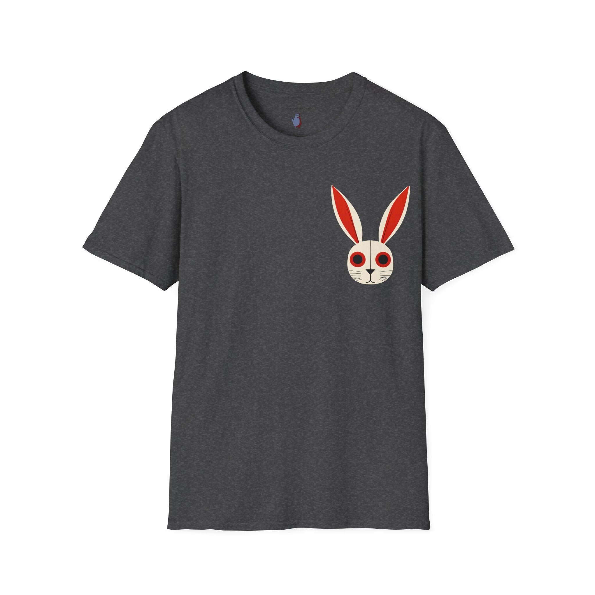 Midwest Modern Pop Iconic Bunny Head  - 100% Cotton Graphic Tee - animal lovers, bunny, rabbit, red, white