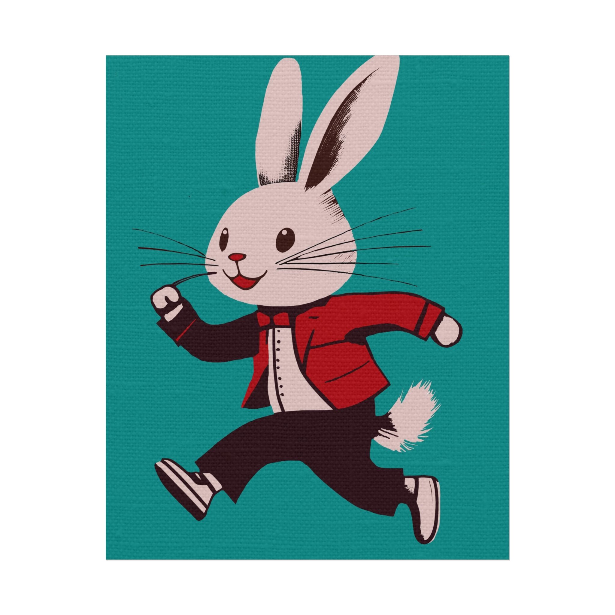 Running Rabbit #2, Rolled Poster -  animal lovers, spring, summer, easter, rabbit, bunny