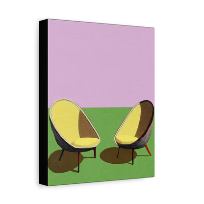 A Good Lounge - Modern Abstract MCM Chairs - Matte Canvas, Stretched, 1.25"