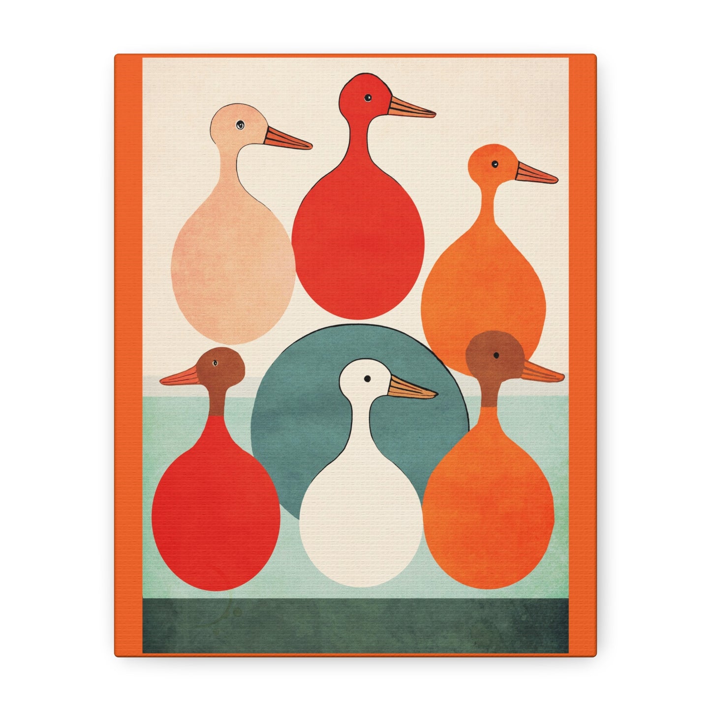 Danish Modern Inspired Bird Art Print - Matte Canvas, Stretched, 1.25"