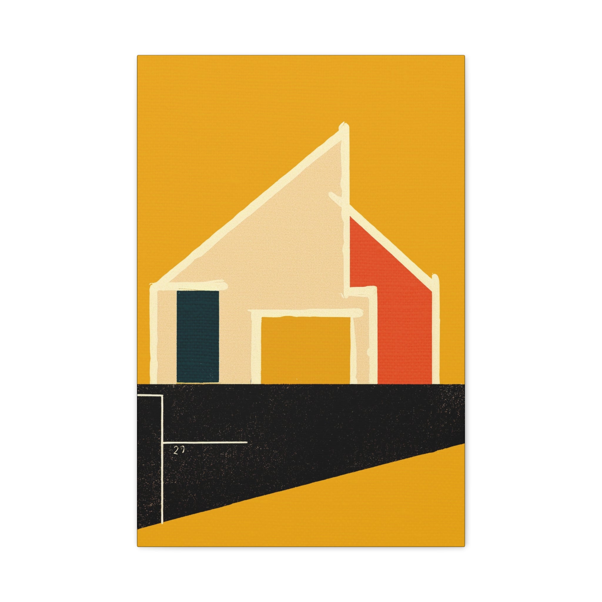 Midwest Modern Abstract MCM Inspired House Home Art - Matte Canvas, Stretched, 1.25" -  home decor, wall art, mid-century, mod, mcm