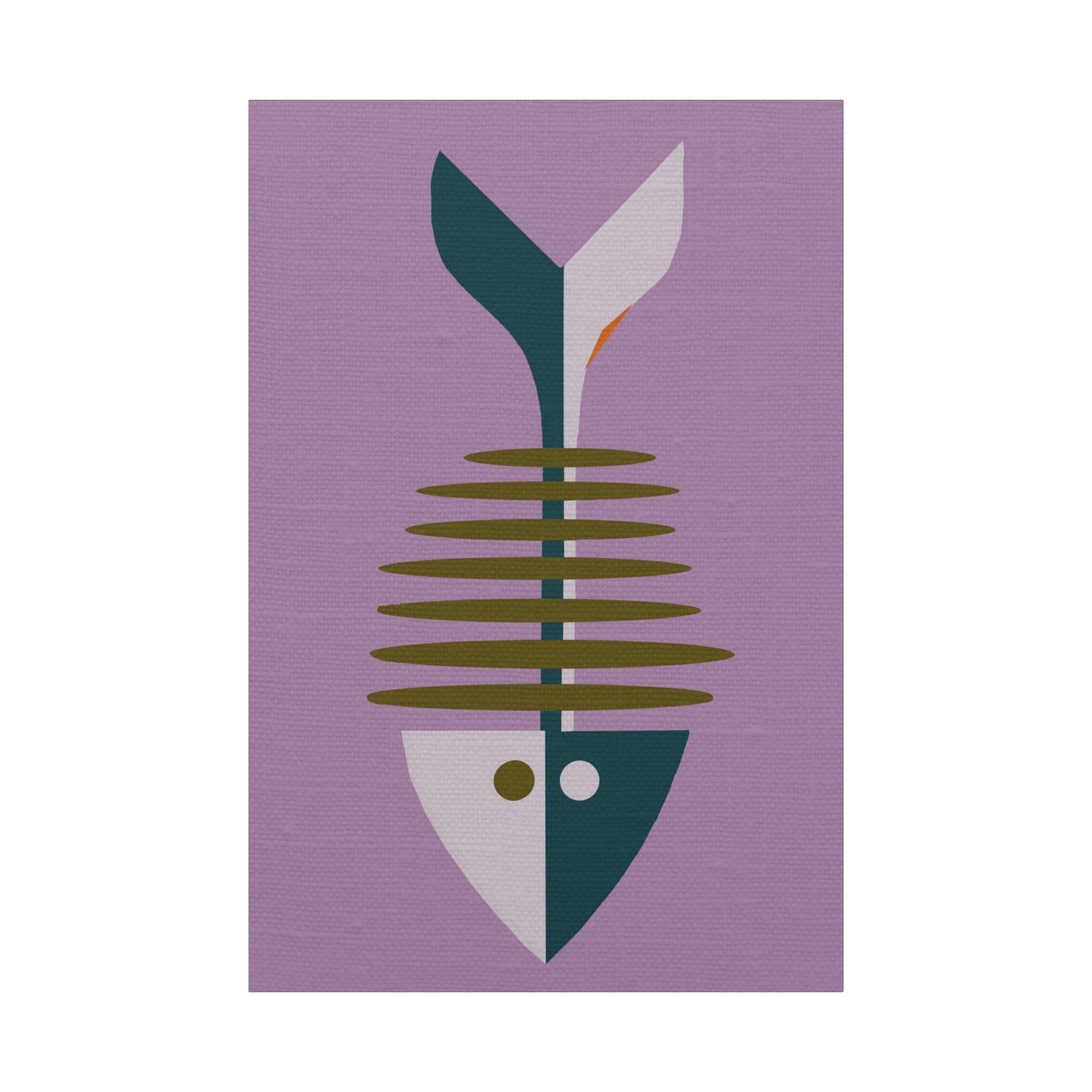 Midwest Modern Pop Art Style Fishbone Print - Matte Canvas, Stretched, 1.25"