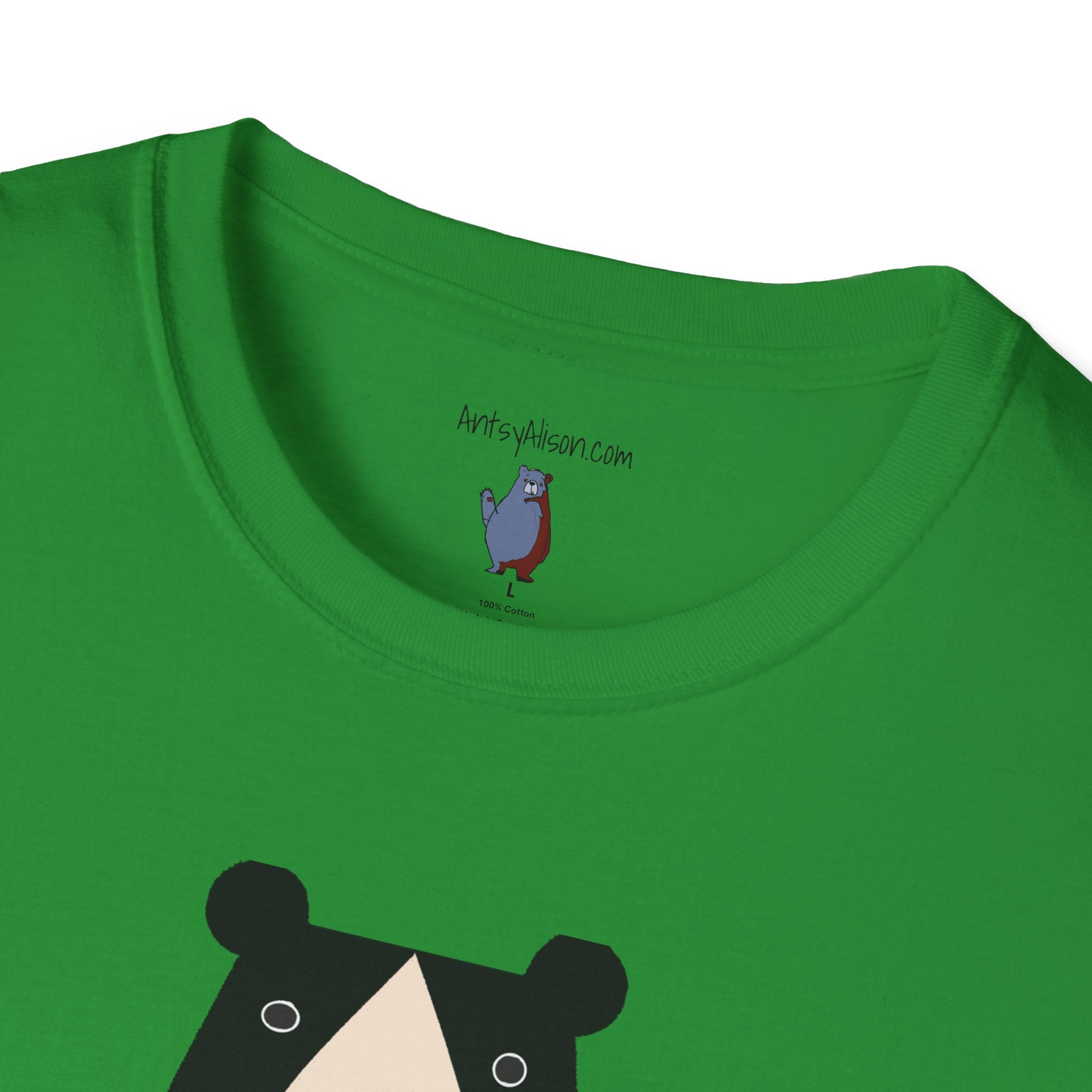 Bear in Yellow Graphic Art - 100% Cotton T-Shirt