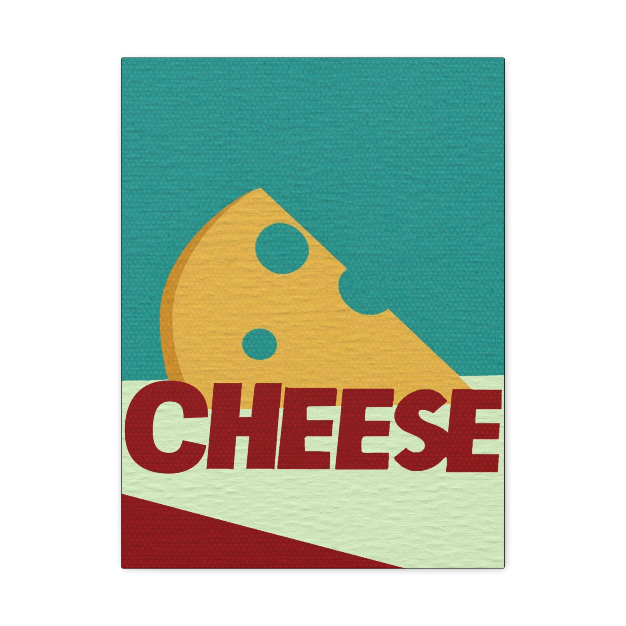 Pop Art Style CHEESE Art Text Print - Matte Canvas, Stretched, 1.25"