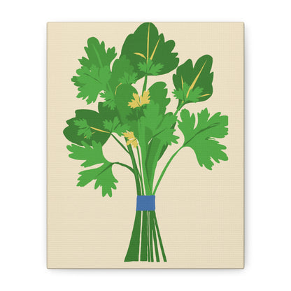 Vibrant Modern Bundle of Parsley Art Print - Matte Canvas, Stretched, 1.25"