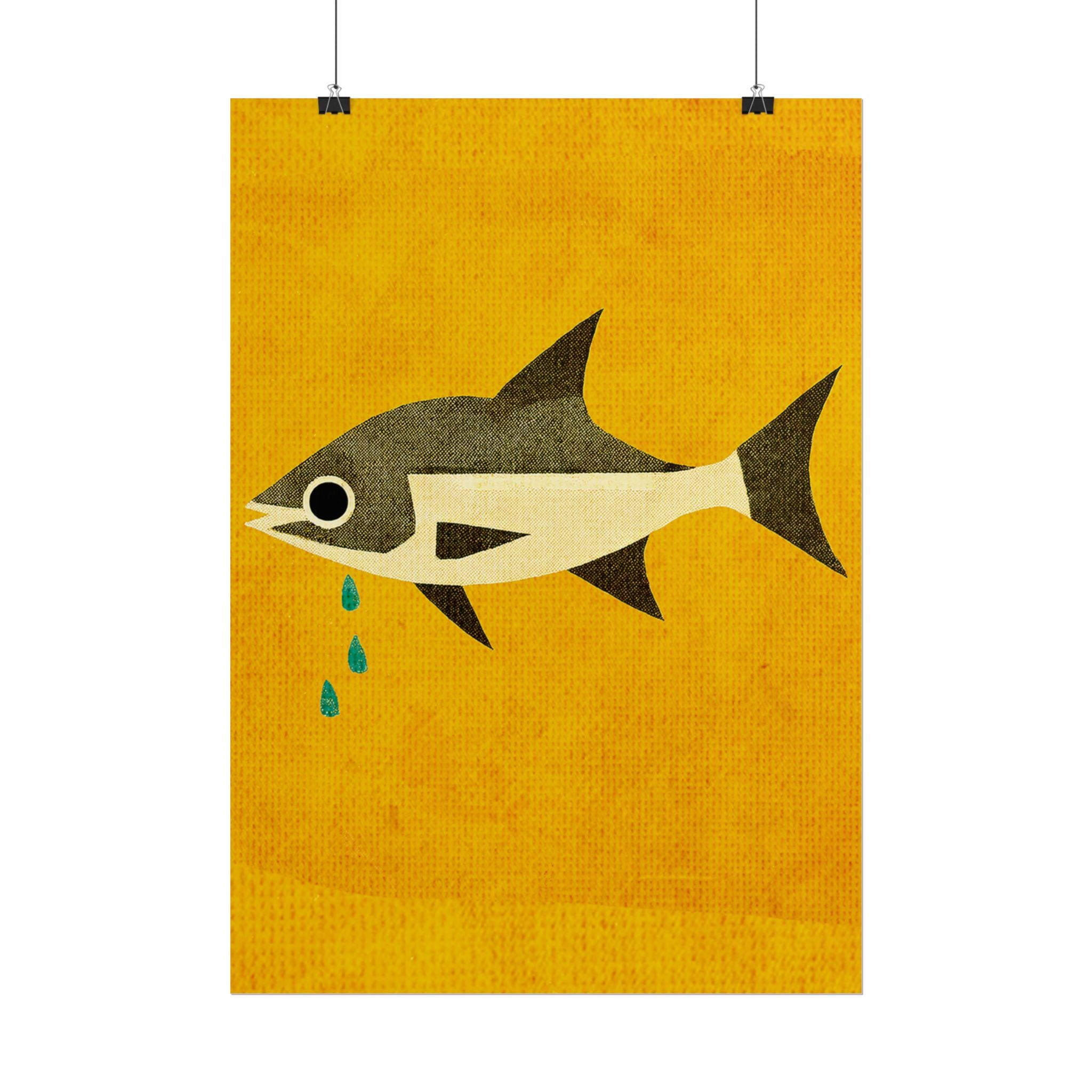 Don't Cry Mod Abstract Fish Art Print Rolled Poster | Wall Art, Midwest Mod, Fish, Fishing