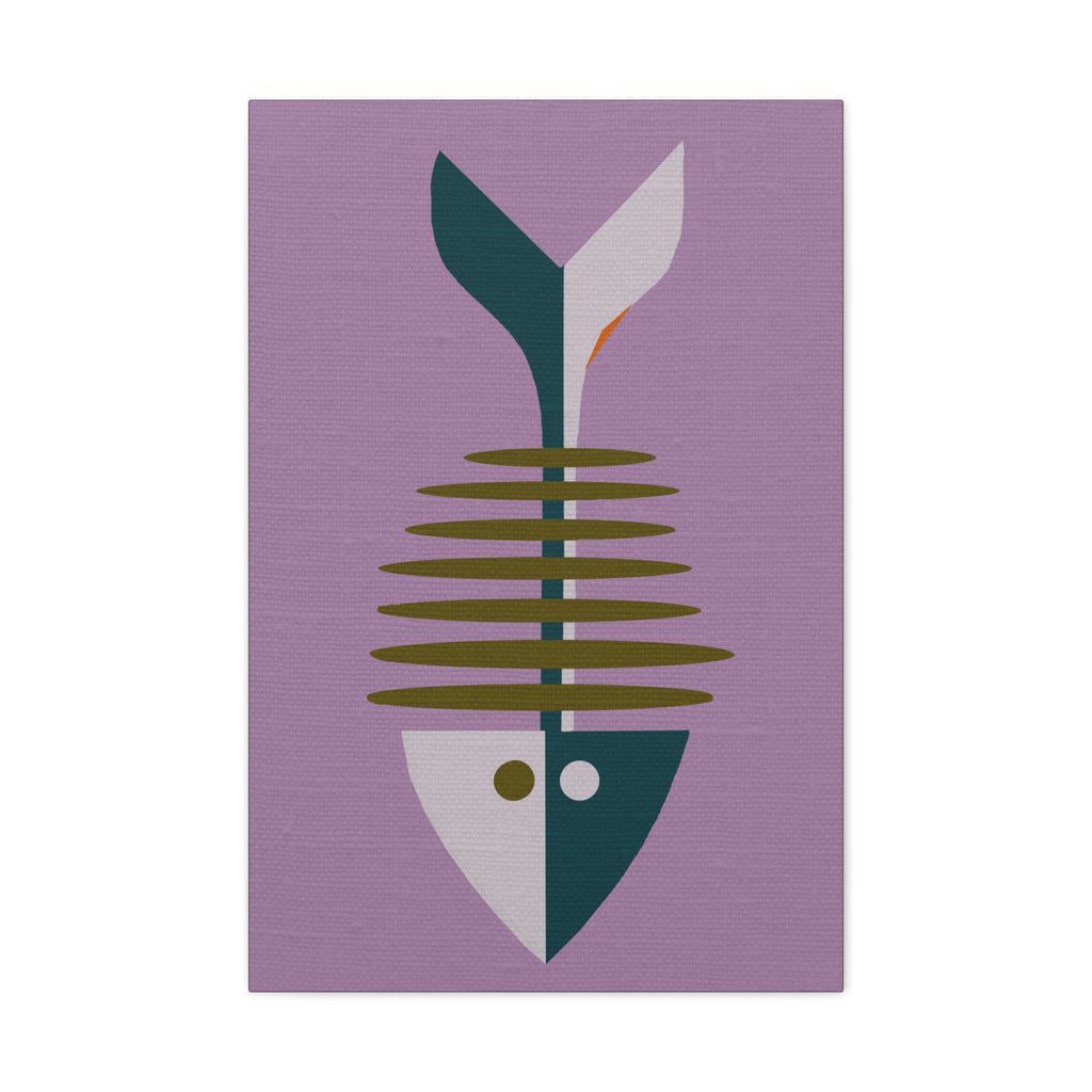 Midwest Modern Pop Art Style Fishbone Print - Matte Canvas, Stretched, 1.25"